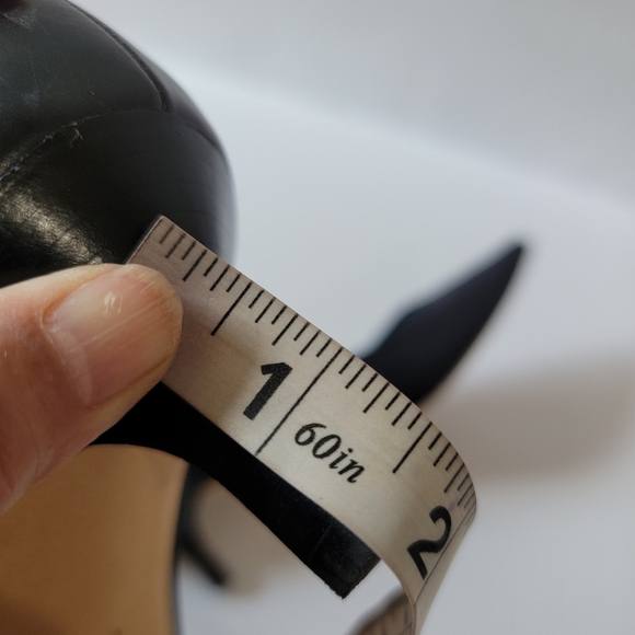 Ellen Tracy SIMPLE Black Kitren Heel Pump Sz 7.5M Suede Leather Office Siren - Picture 12 of 13